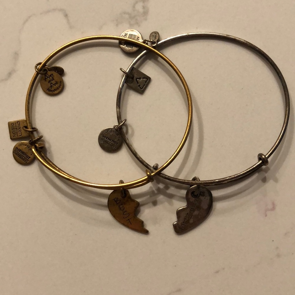 Bronze and Silver Best Friend Alex and Ani Bangles